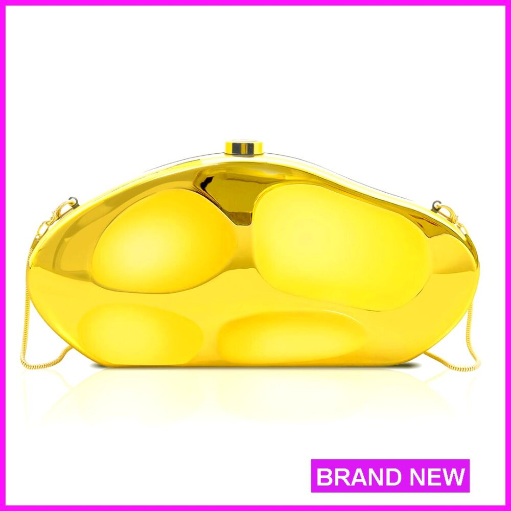 Acrylic Shell Clutch With Chain, Formal Evening Bag For Wedding Party Prom